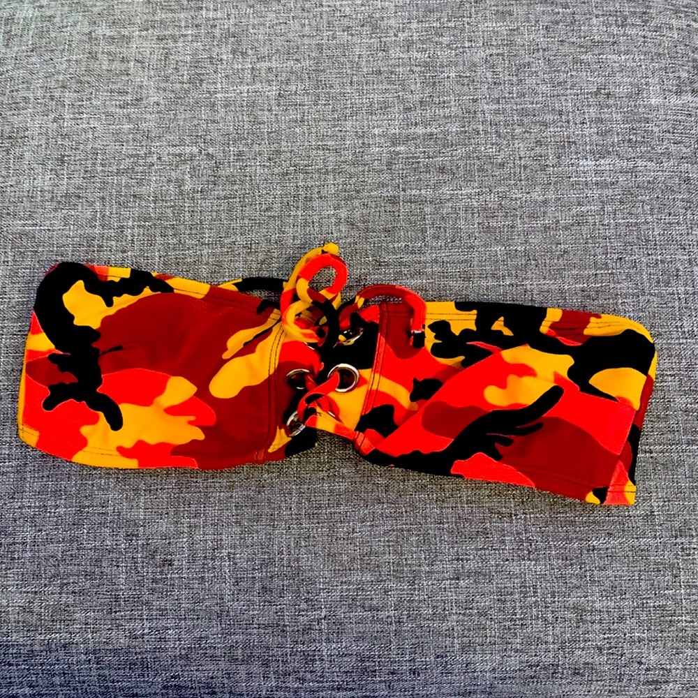 Orange cami swim top from Malibu dream girl clothing